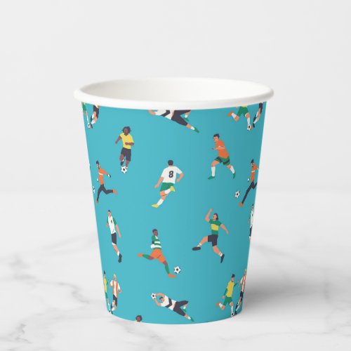 Soccer Player Pattern Paper Cups