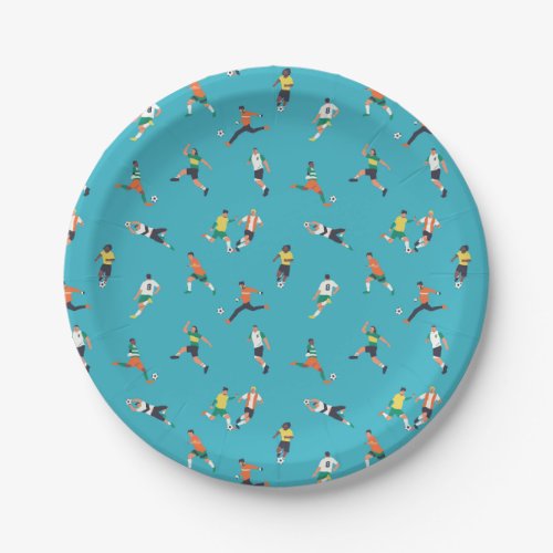 Soccer Player Pattern Paper Plates