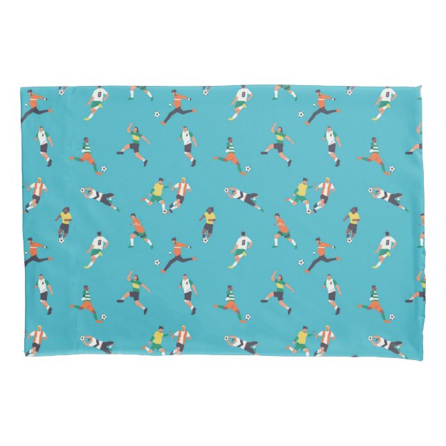 Soccer Player Pattern Pillow Case (Front-Left)