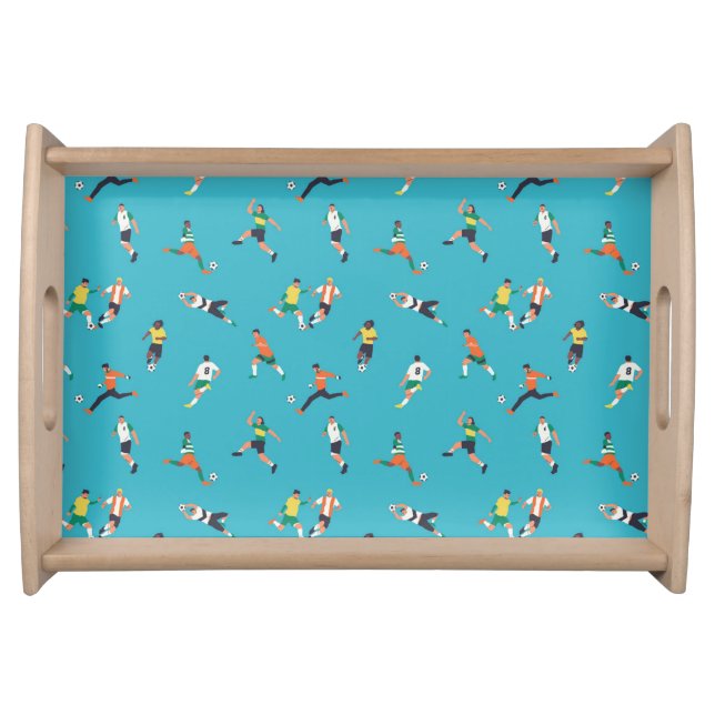 Soccer Player Pattern Serving Tray (Front)