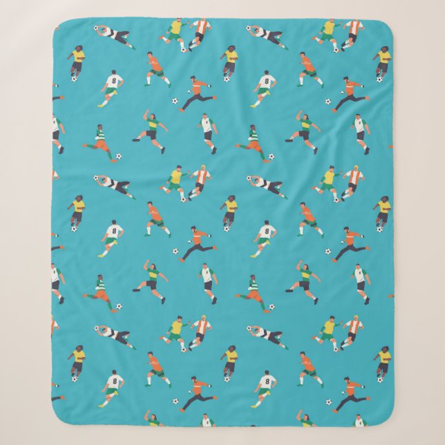 Soccer Player Pattern Sherpa Blanket (Front)