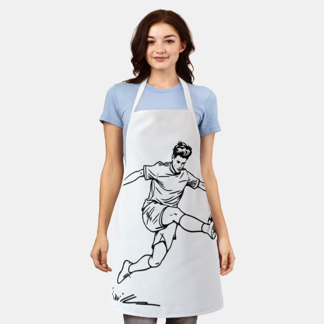 soccer player performing a kick apron (Worn)