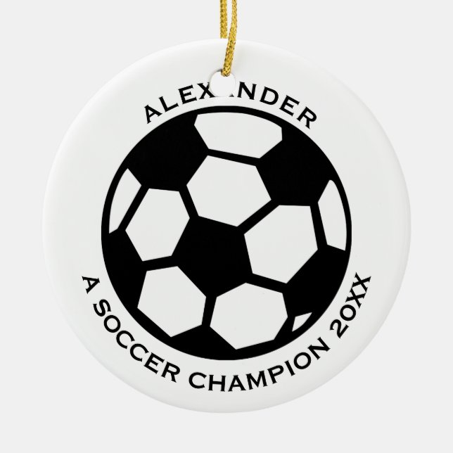 Soccer Player Personalized Ceramic Ornament (Front)