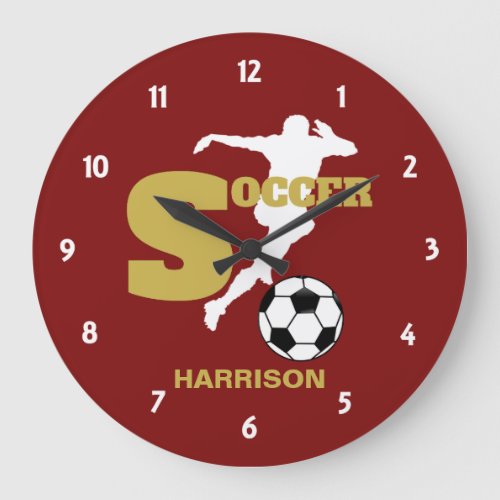Soccer Player Personalized Graphic Large Clock