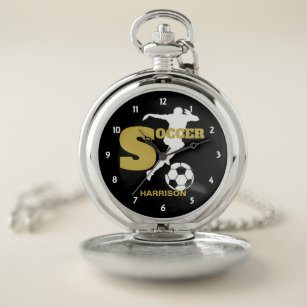 Soccer Player Personalized Graphic Pocket Watch