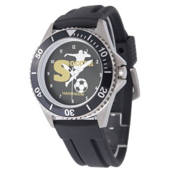 Soccer Player Personalized Graphic Watch by Flissitations at Zazzle