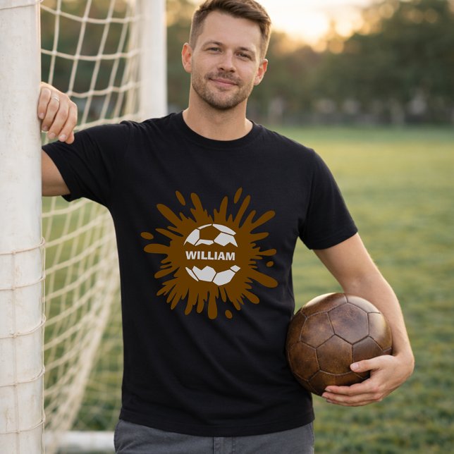 Soccer Player Personalized Name Splash Ball T-Shirt (Creator Uploaded)