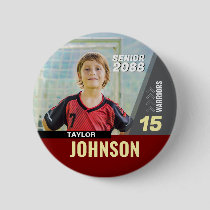 Soccer Player Senior Night Custom Photo Sports Button
