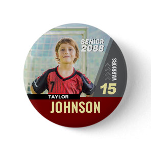 Soccer Player Senior Night Custom Photo Sports Button