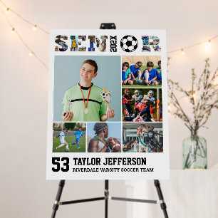 Soccer Player Senior Night Sports Photo Collage Foam Board