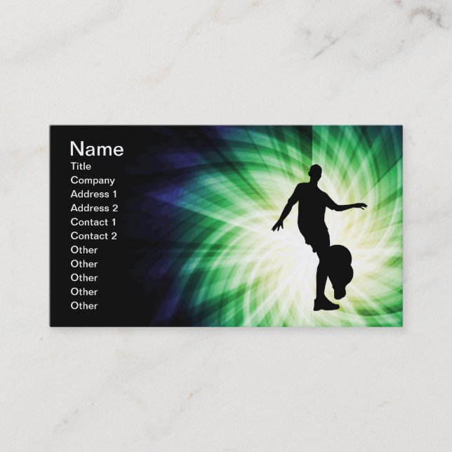 Soccer Player Silhouette Business Card (Front)
