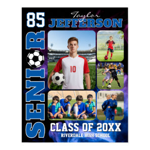 Soccer Player Sports Senior Night Photo Collage Poster