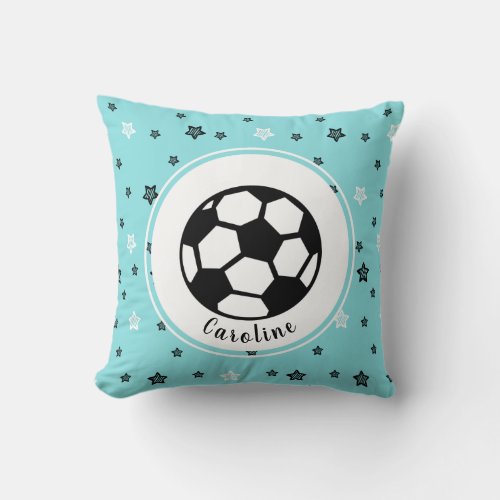 Soccer Player Sports Themed Personalized Boys Gift Throw Pillow