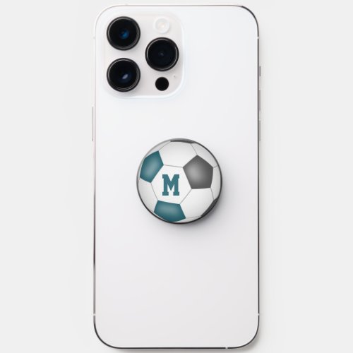 soccer player team colors teal gray PopSocket