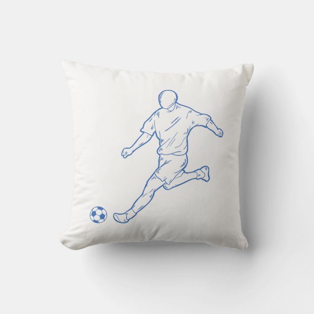 soccer player throw pillow (Front)