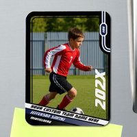 Soccer Player Trading Card in Black Blue