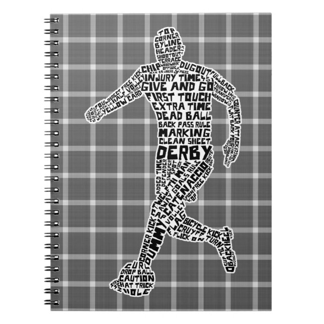 Soccer Player Typographic Notebook (Front)