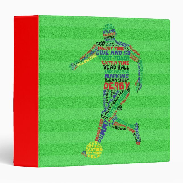 Soccer Player Typography 3 Ring Binder (Front/Spine)