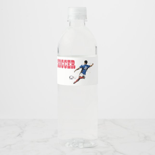 Soccer Player  Water Bottle Label (Front)