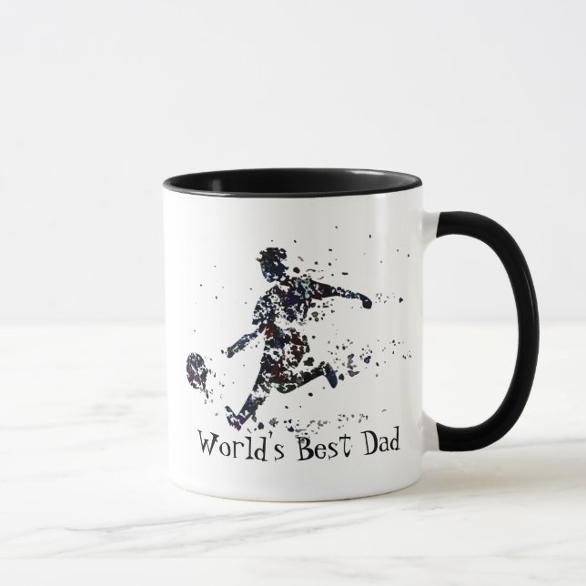 Soccer Player World's Best Dad Quote Mug (Right)