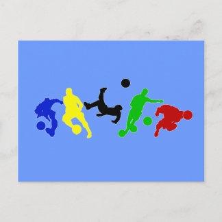 Soccer players football sports fan postcard