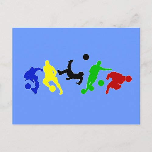 Soccer players   football sports fan postcard