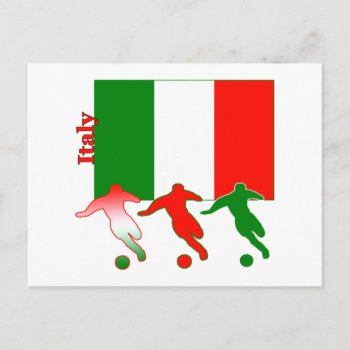 Soccer Players - Italy Postcard by nitsupak at Zazzle