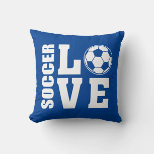Soccer Players, Love Soccer, Blue Throw Pillow