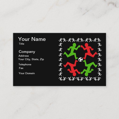 Soccer Players Running to the Ball Pattern Business Card