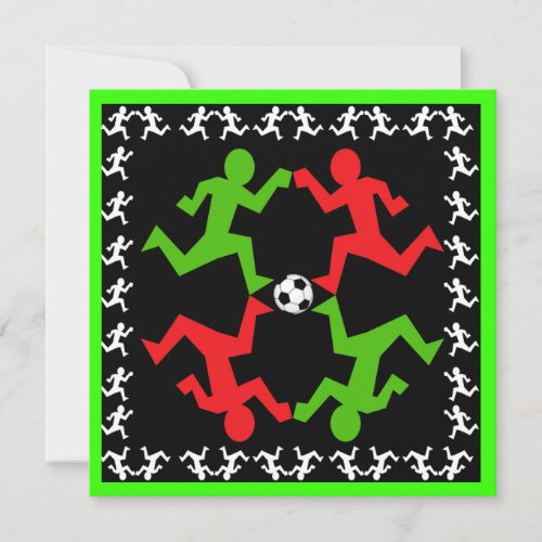 Soccer Players Running to the Ball Pattern Invitation