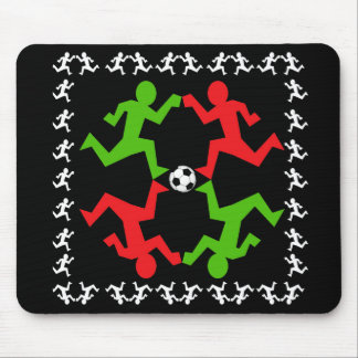 Soccer Players Running to the Ball Pattern Mouse Pad