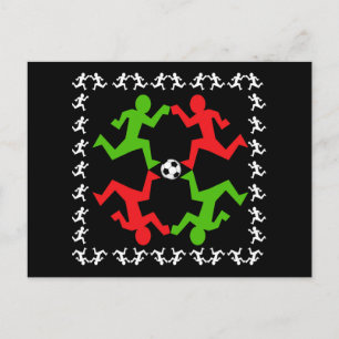 Soccer Players Running to the Ball Pattern Postcard