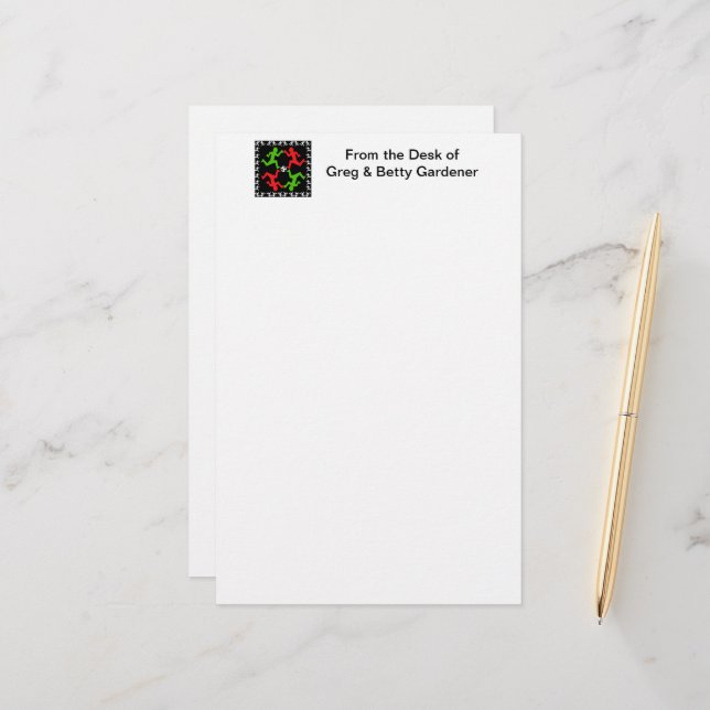 Soccer Players Running to the Ball Pattern Stationery (Front/Back In Situ)