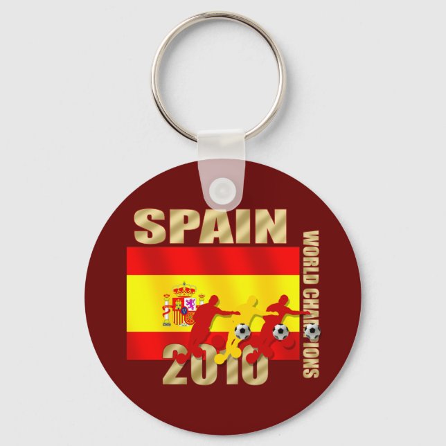Soccer players Spain 2010 Bend it Futbol Art Keychain (Front)