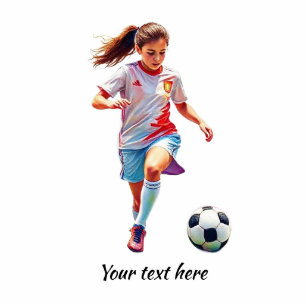Soccer Playing Girl personal name or message Cutout