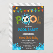 Soccer pool party invitation (Front/Back)