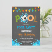 Soccer pool party invitation (Standing Front)