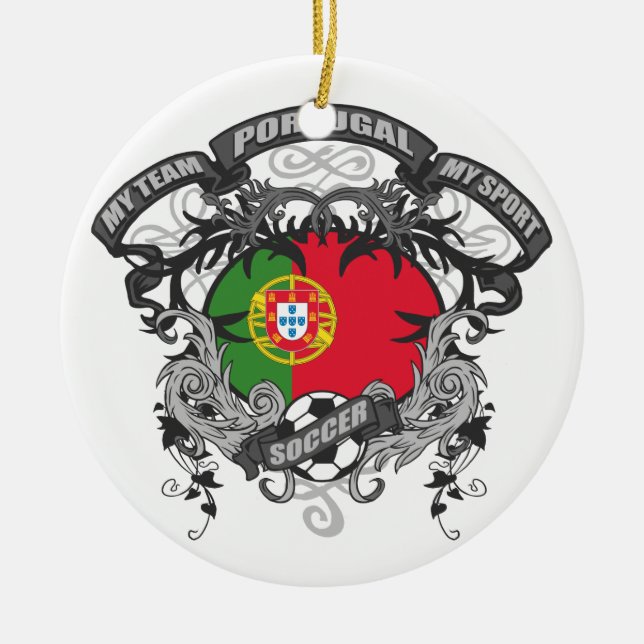Soccer Portugal Ceramic Ornament (Front)