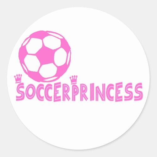 Soccer Princess 2 side Classic Round Sticker