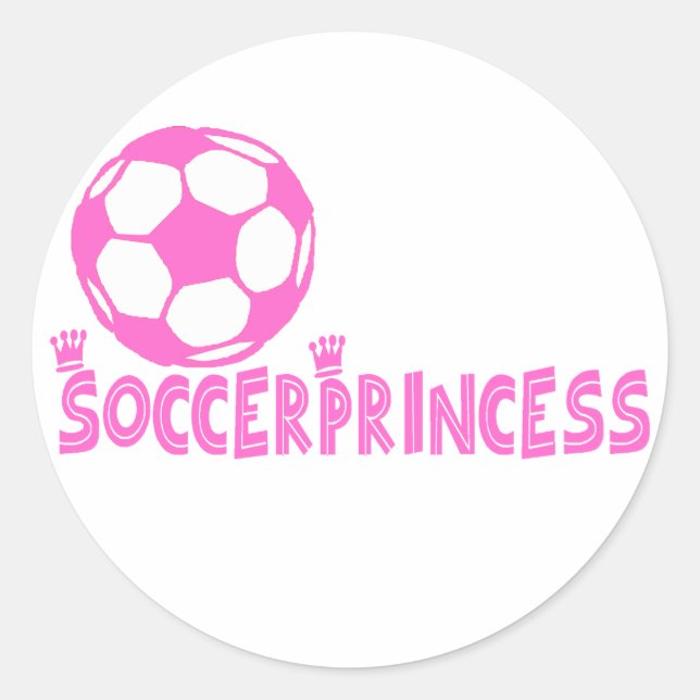 Soccer Princess 2 side Classic Round Sticker (Front)