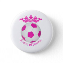 Soccer Princess, Pink Soccer ball Button