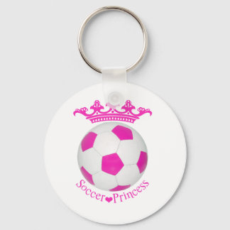 Soccer Princess, Pink Soccer ball Keychain