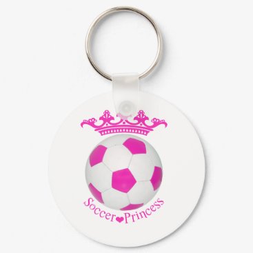 Soccer Princess, Pink Soccer ball Keychain
