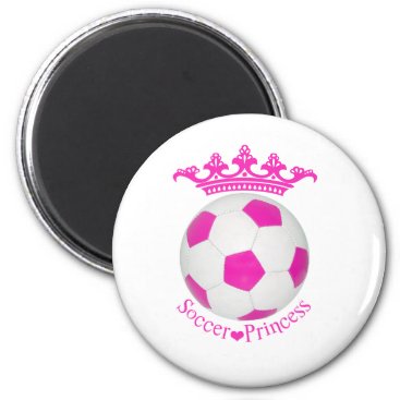 Soccer Princess, Pink Soccer ball Magnet