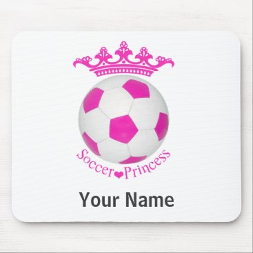 Soccer Princess, Pink Soccer ball Mouse Pad