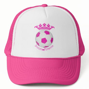 Soccer Princess, Pink Soccer ball Trucker Hat