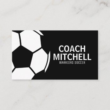 Soccer Pro Black Business Card by monoshoppe at Zazzle