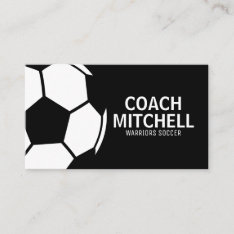 Soccer Pro Black Business Card at Zazzle