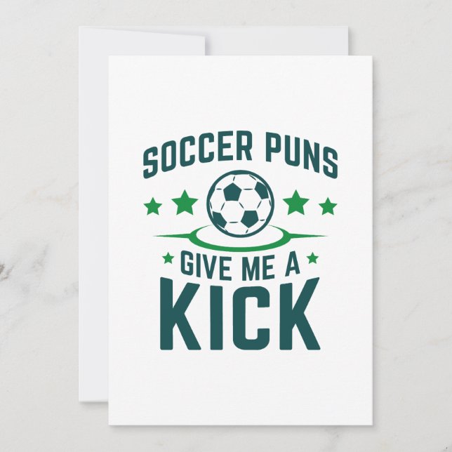 Soccer Puns Give Me A Kick Thank You Card (Front)