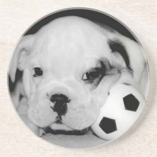 "Soccer Puppy" English Bulldog Coaster